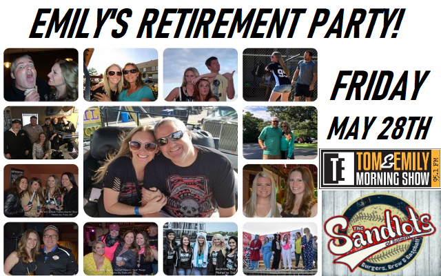 Emily’s Retirement Party!  TONIGHT!!!