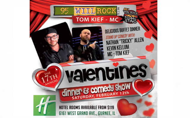 NEXT SATURDAY NIGHT!!!  Valentines Dinner & Comedy Show – ONLY 81 TIX LEFT!  Get Your Tix NOW!!!