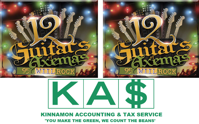 <h1 class="tribe-events-single-event-title">95 WIIL ROCK 12 Guitars of Axemas Stop – Kinnamon Accounting & Tax Service</h1>