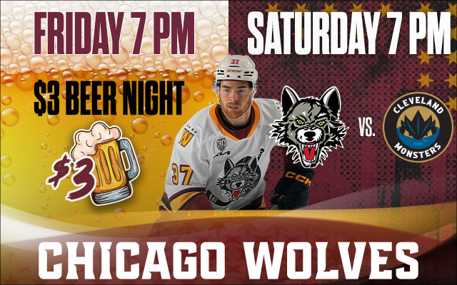 <h1 class="tribe-events-single-event-title">Chicago Wolves $3 Beer Night and Hockey Night in Chicago!</h1>